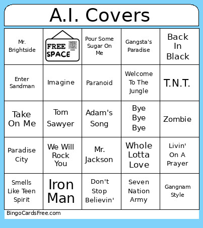 A.I. Covers Bingo Card