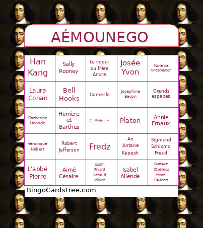 Aémel Bingo Card