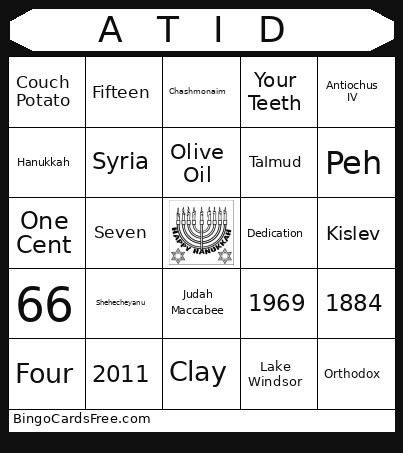 A T I D Bingo Card