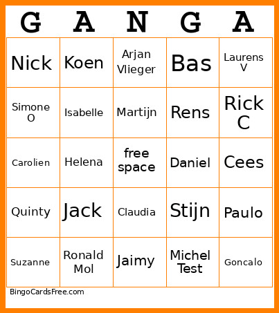 Aaaaa Bingo Card