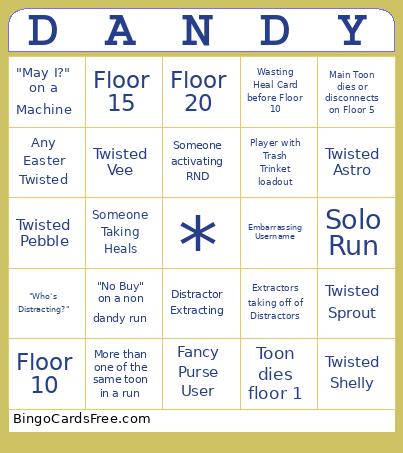 Aaaaaaa Bingo Card