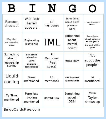 Aaaaaaa Bingo Card