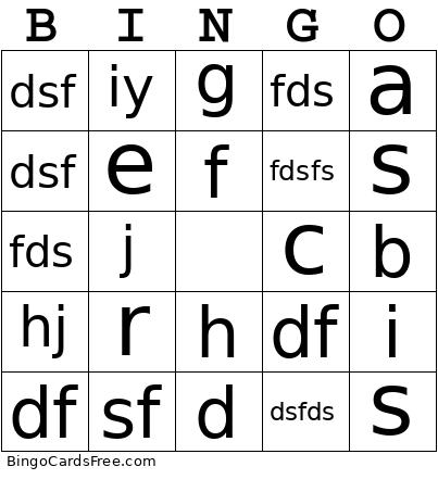 Aadsf Bingo Card