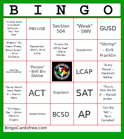 AAPAC Bingo Card
