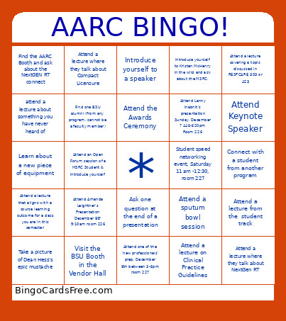 AARC ! Bingo Card