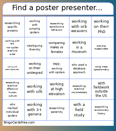 AAS Poster Presentation Bingo Card