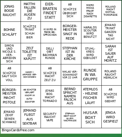 AB Bingo Card