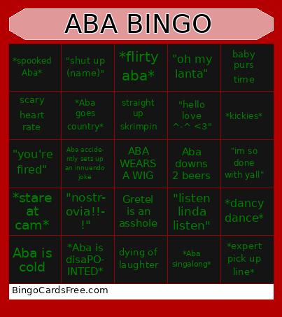 ABA BDAY BINGO