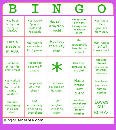 ABA Bingo Card