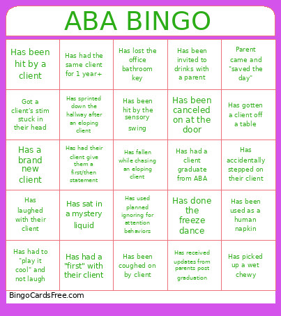 ABA Bingo Card