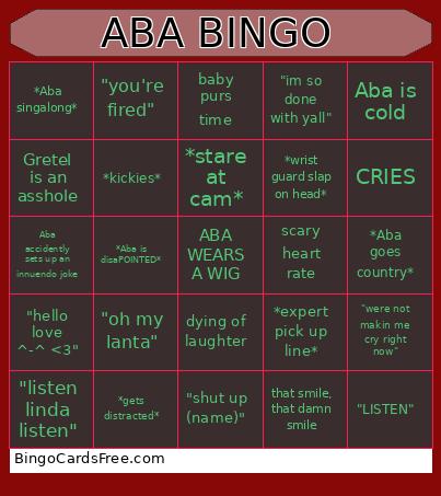 ABA BIRTHDAY Bingo Card