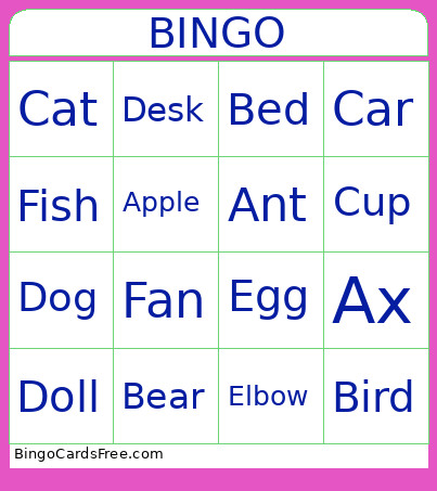 ABC's Bingo Card