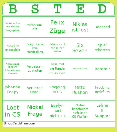 AbendMitDerGang Bingo Card