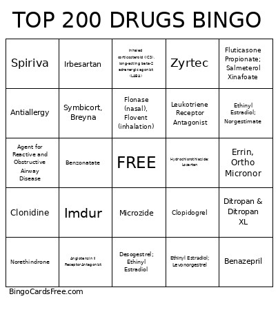 Abigail's 1PD Top 200 Bingo Card