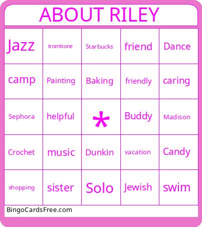 ABOUT RILEY Bingo