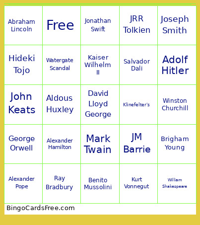 Academic Team FAQs Bingo Card