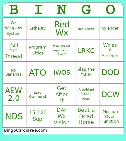 ACC WX Bingo Card