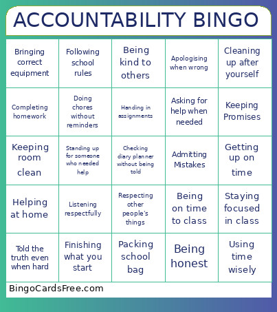 ACCOUNTABILITY Bingo Card