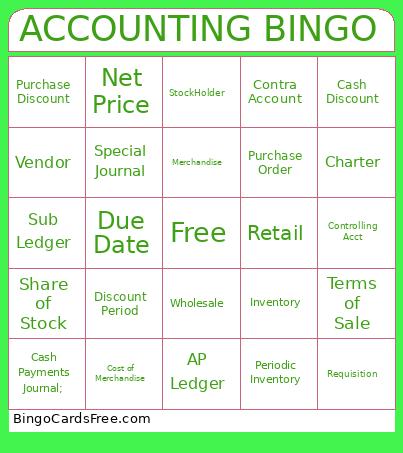 Accounting Bingo Card