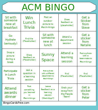 ACM Bingo Card