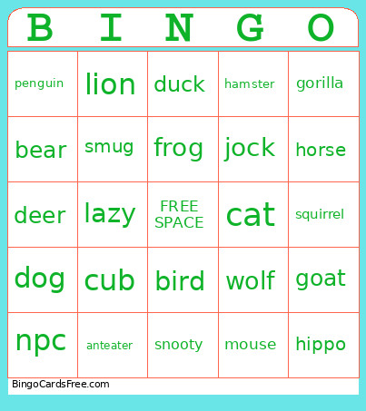 ACNH Bingo Card