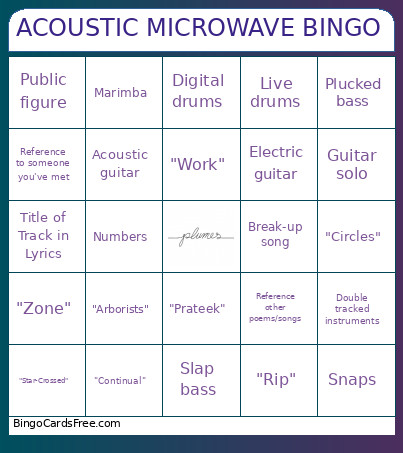 ACOUSTIC MICROWAVE Bingo Card