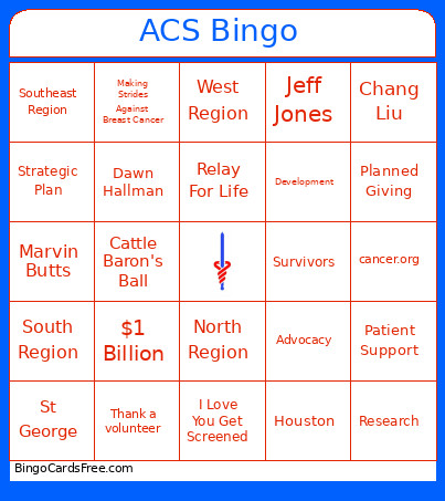 ACS Bingo Card