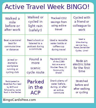 Active Travel Week ! Bingo Card
