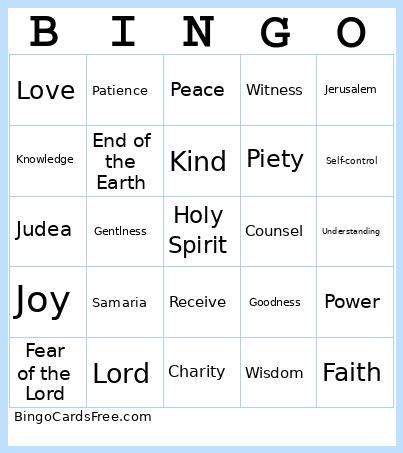 Acts 1:8 Bingo