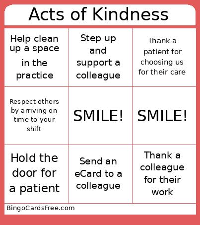 Acts of Kindness Bingo Cards Free Pdf Printable Game, Title: Acts of Kindness