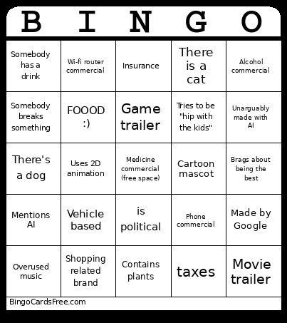 Ad Bingo Card