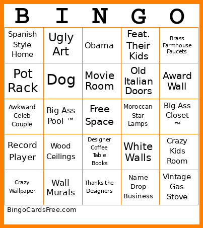 AD Home Tour Bingo Card