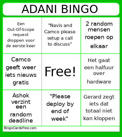 ADANI Bingo Card
