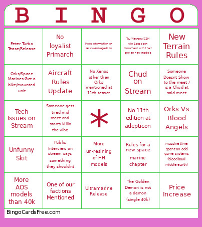 Adepticon Bingo Card