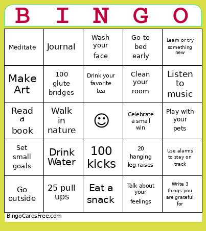 ADHD 1 Bingo Card