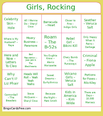 Admiral Snackbar Bingo Card
