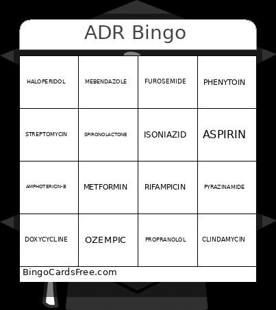 ADR Bingo Card