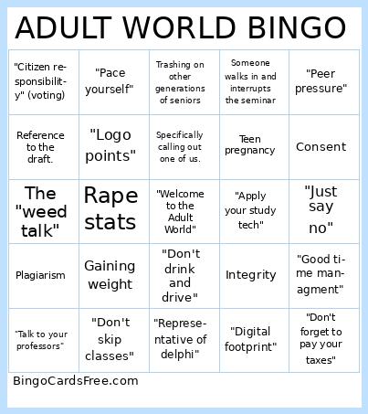 ADULT WORLD BINGO