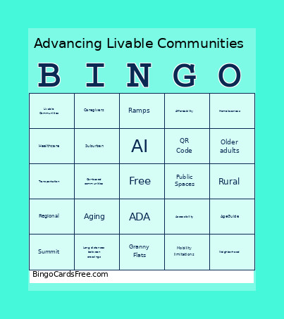 Advance Live Community Bingo Card