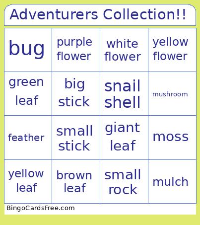 Adventurers Collection!! Bingo
