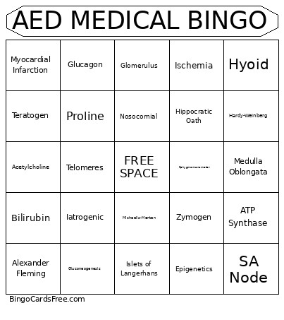 AED MEDICAL Bingo Card 2