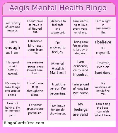 Aegis Mental Health Bingo