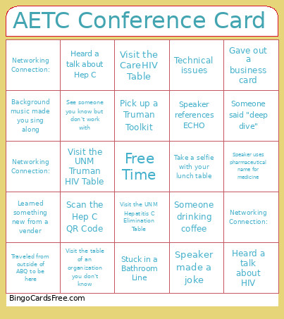 AETC Conference Bingo Card