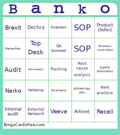 Afdeling Q Bingo Card 2