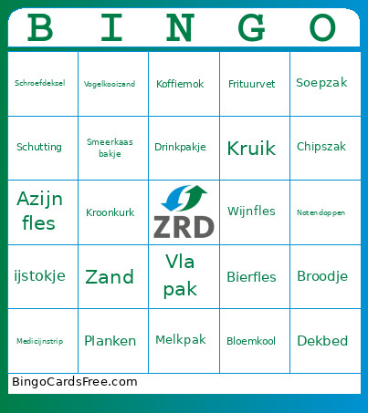 Afval Bingo Card