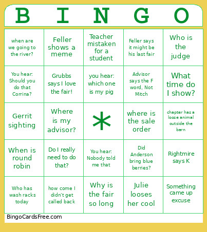 Ag Teacher 2026 Bingo Card