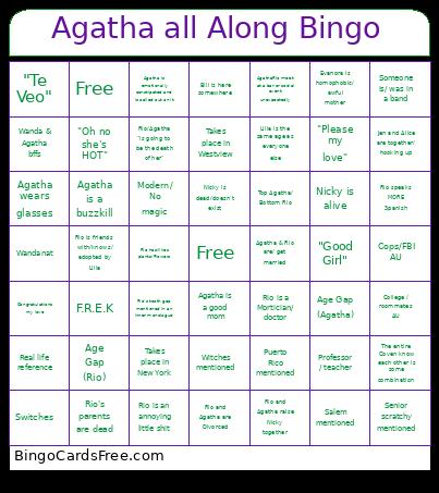 Agatha All Along Bingo Card