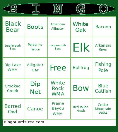 AGFC Bingo Card