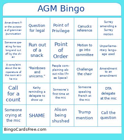 AGM Bingo Cards Free Pdf Printable Game, Title: AGM Bingo