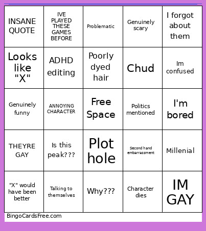 AHS 13 Bingo Card